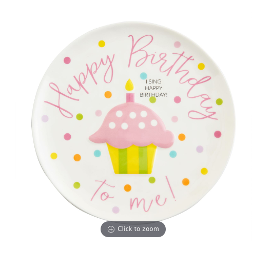 BIRTHDAY SINGING PLATE- Pink or Blue - Pine & Moss