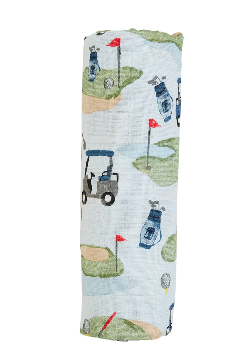 Golf Swaddle Blanket- Blue or White