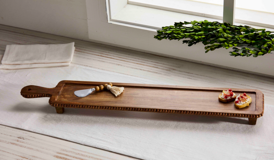 Beaded Wood Paddle Board Set - Pine & Moss