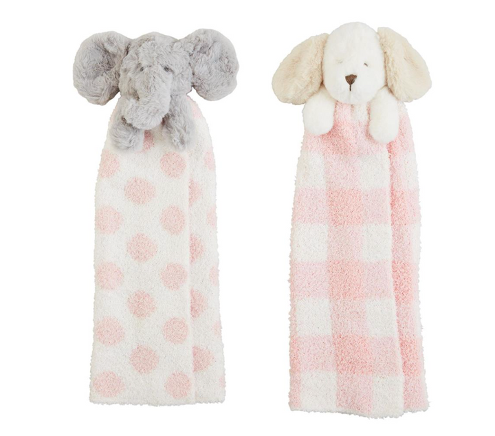 Pink Puppy & Elephant Musical Chenille Cuddle Pals