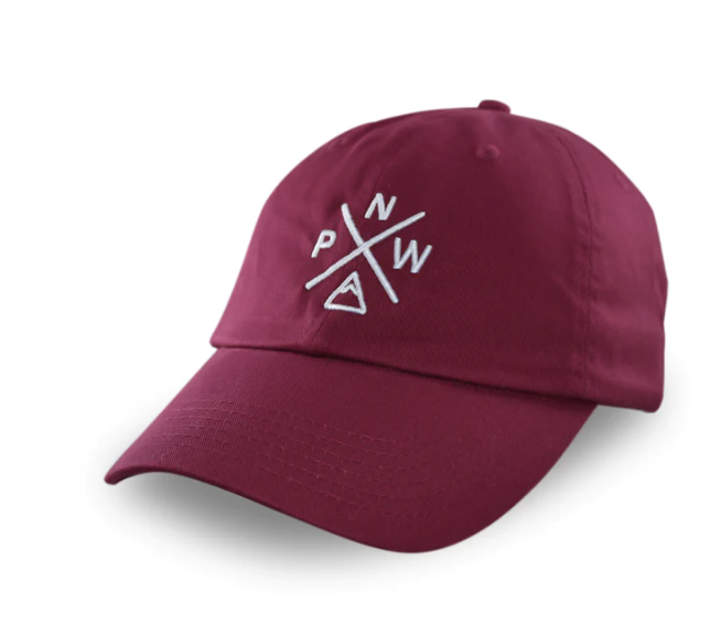 The PNW Classic Dad Hat- Burgundy - Pine & Moss