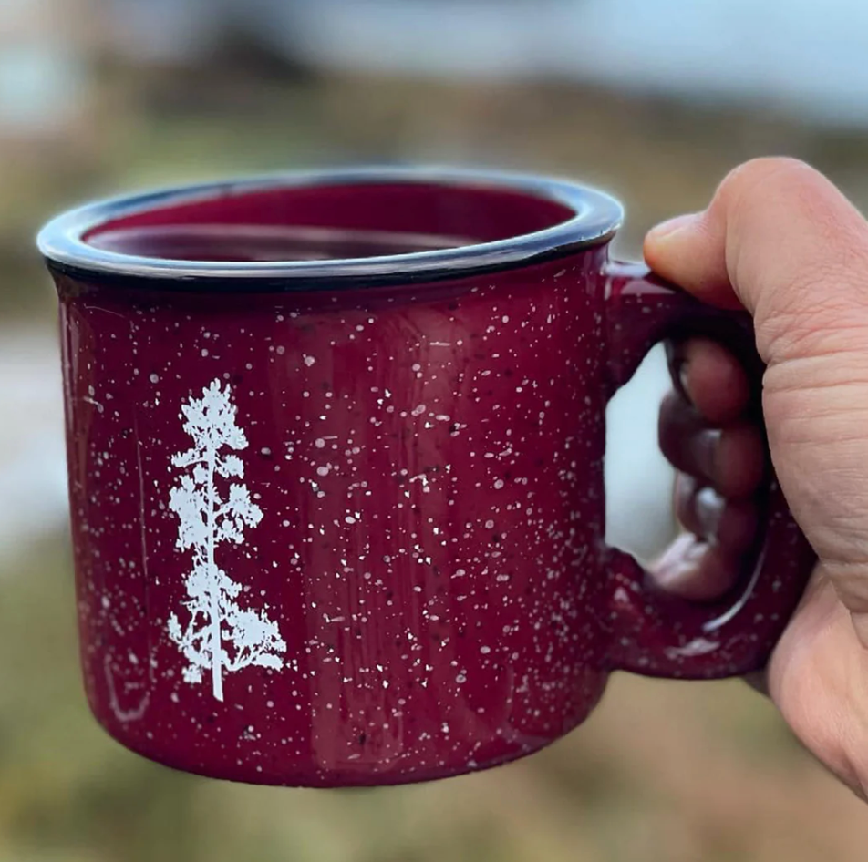 Mountain Forest  or Pine Tree Ceramic Campfire Mug- Sold Individually