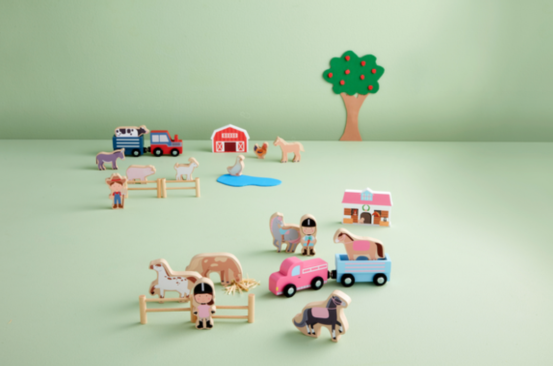 Wood Farm Toy Set