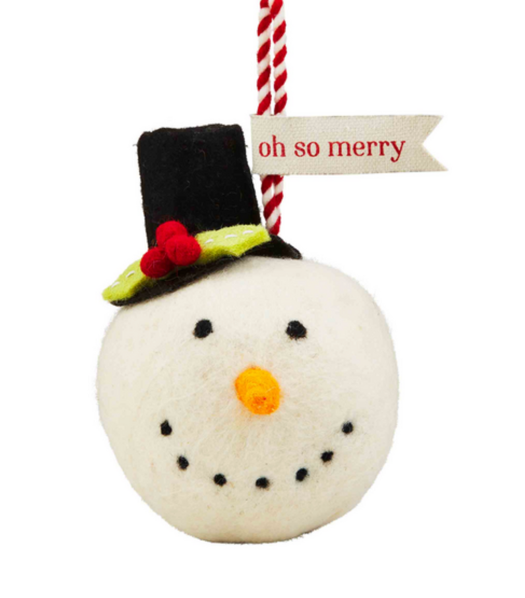 Wool Snowmen Ornaments