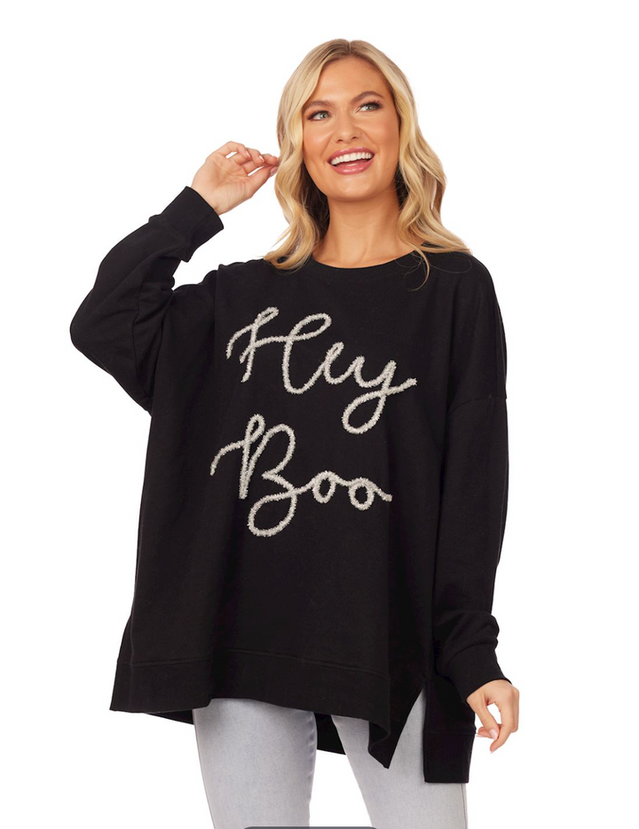 Hey Boo Sparkle Sweatshirt