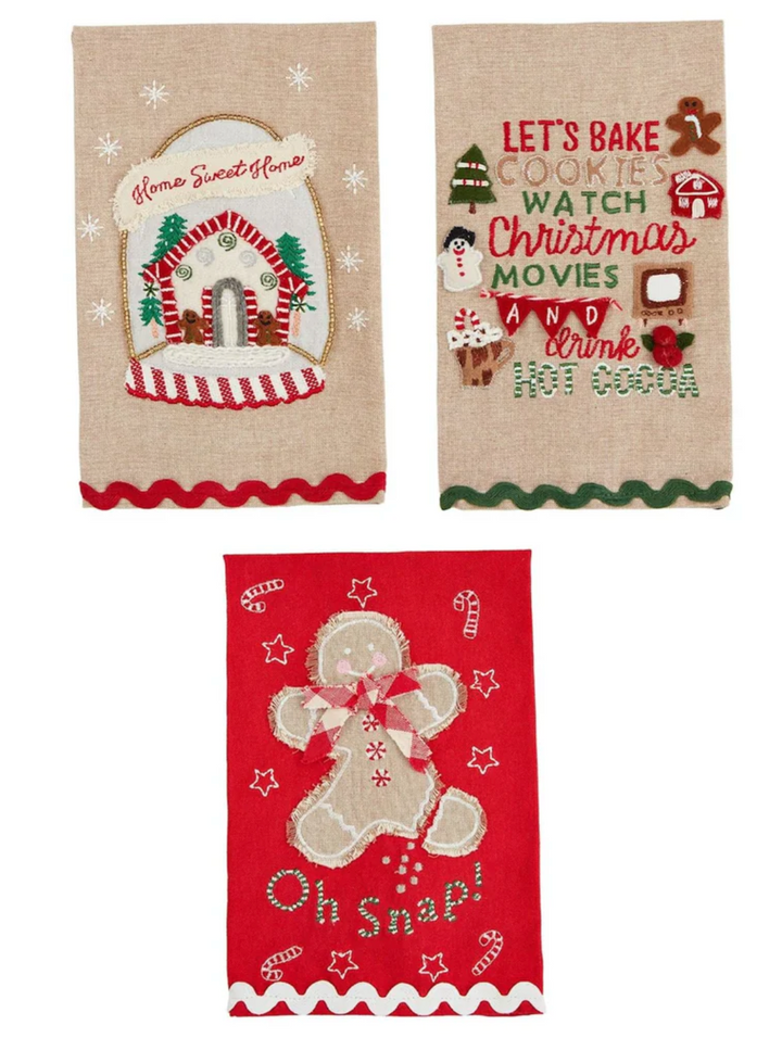 Gingerbread Embroidered Towels