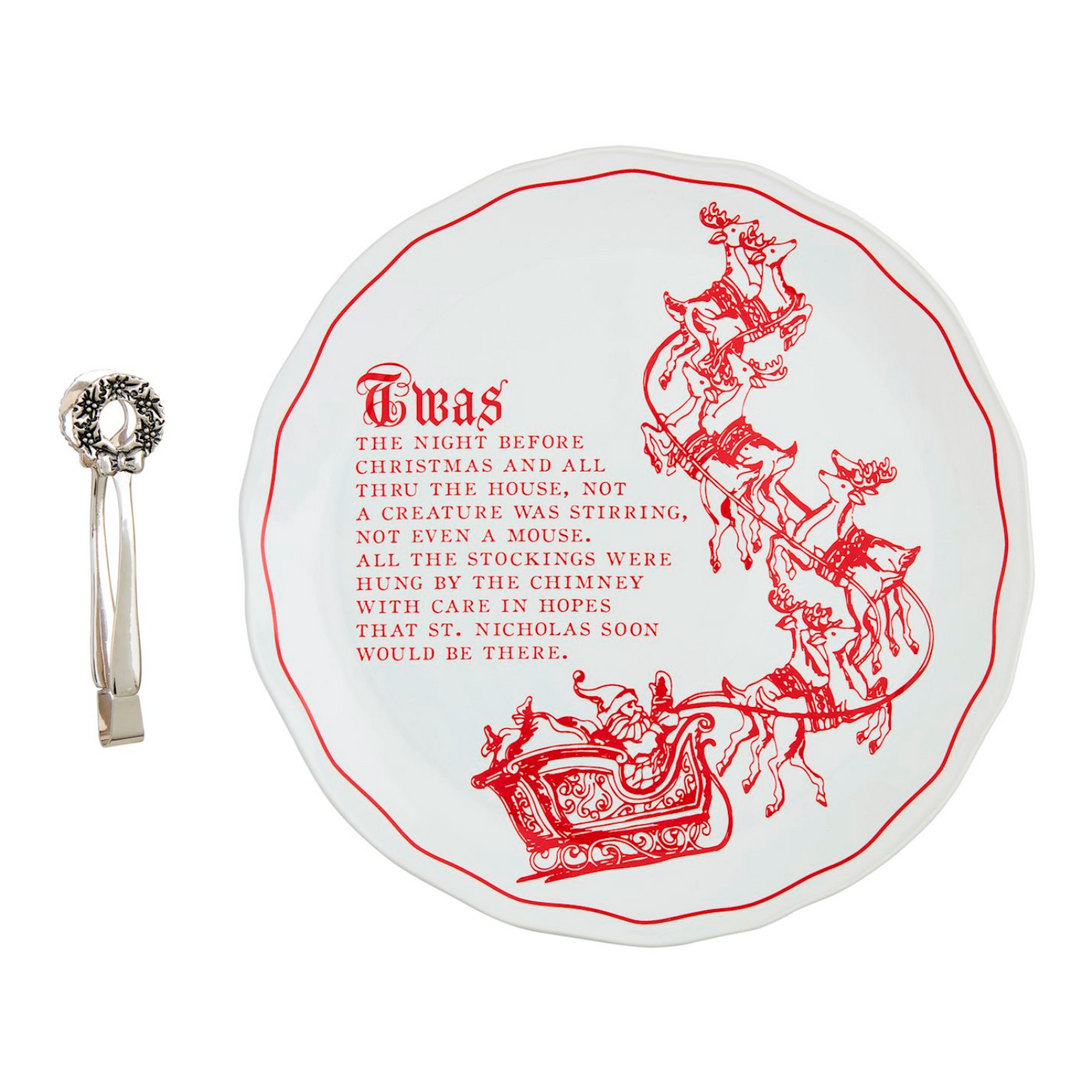 Twas the night Toile Platter Set