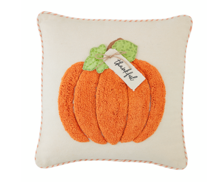 Orange Tufted Pumpkin Pillow