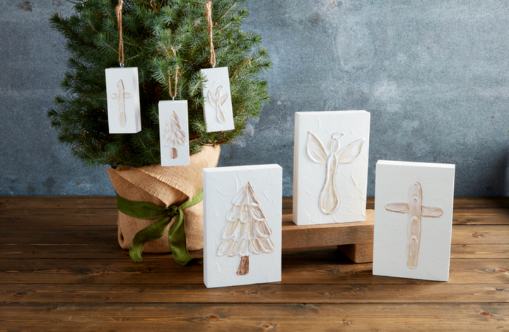 White Wood Ornament- Three Styles