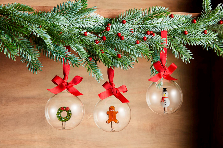 Glass Christmas Icon Ornaments