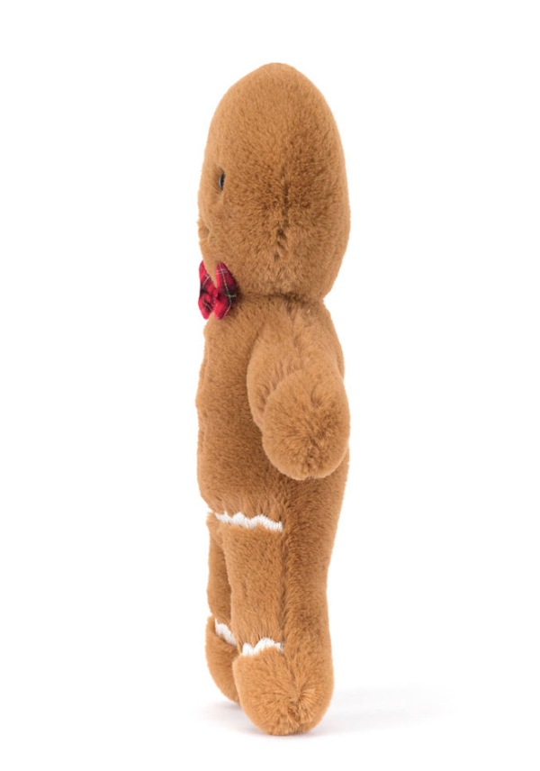 Jellycat- Small Jolly Gingerbread Fred- Tartan Bowtie