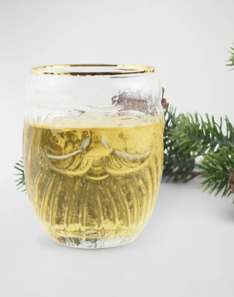 Holiday Drinking Glass- Santa - Pine & Moss