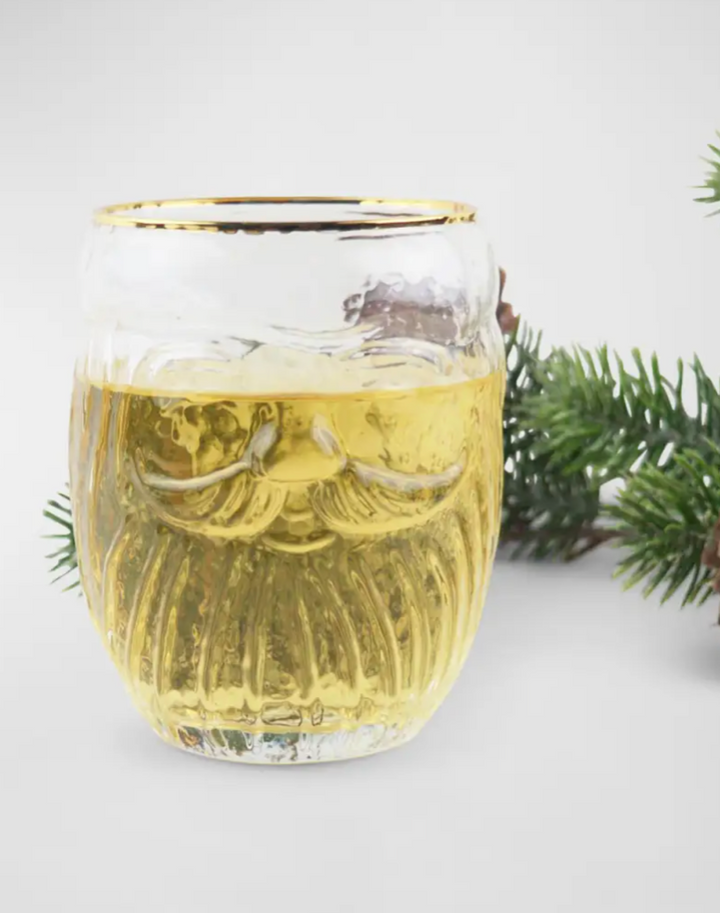 Holiday Drinking Glass- Santa