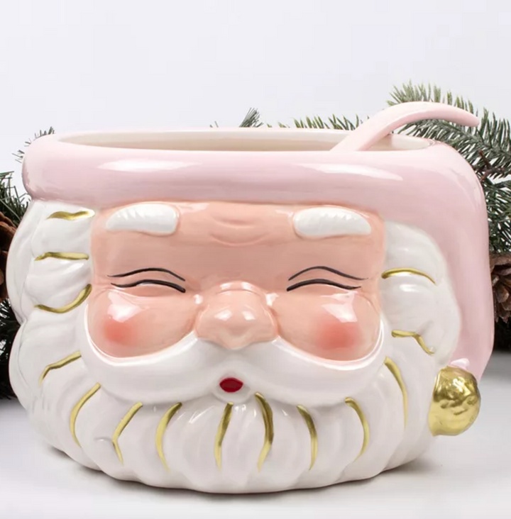 Pink Santa Punch Bowl & Ladle