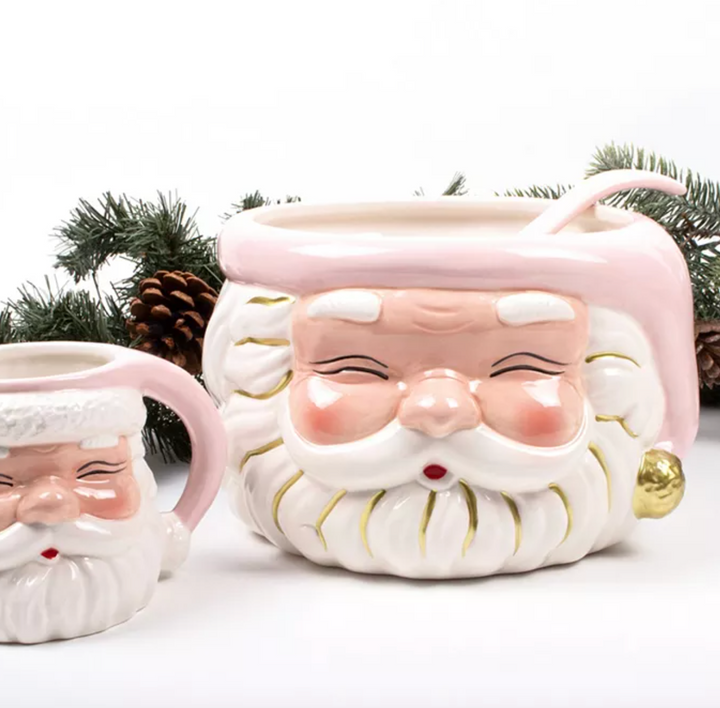 Pink Santa Punch Bowl & Ladle