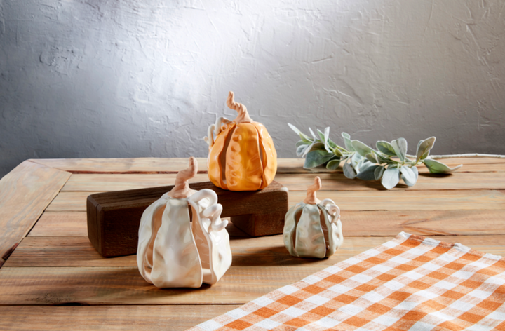 Ceramic Pumpkin Sitters- Three Sizes to choose from