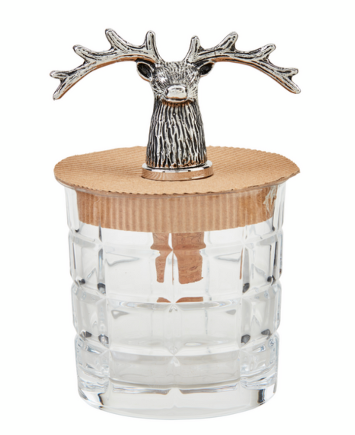 Deer Glass & Bottle Stopper Set