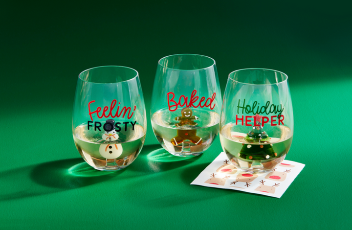 Christmas Icon Wine Glasses- Three Styles to Choose