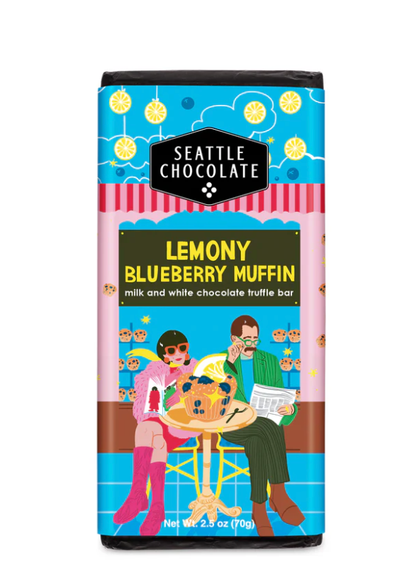 Seattle Chocolate-  Lemony Blueberry Muffin Truffle Bar