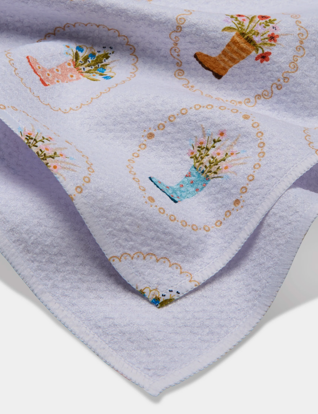 Geometry Tea Towel- Rainboots in Bloom