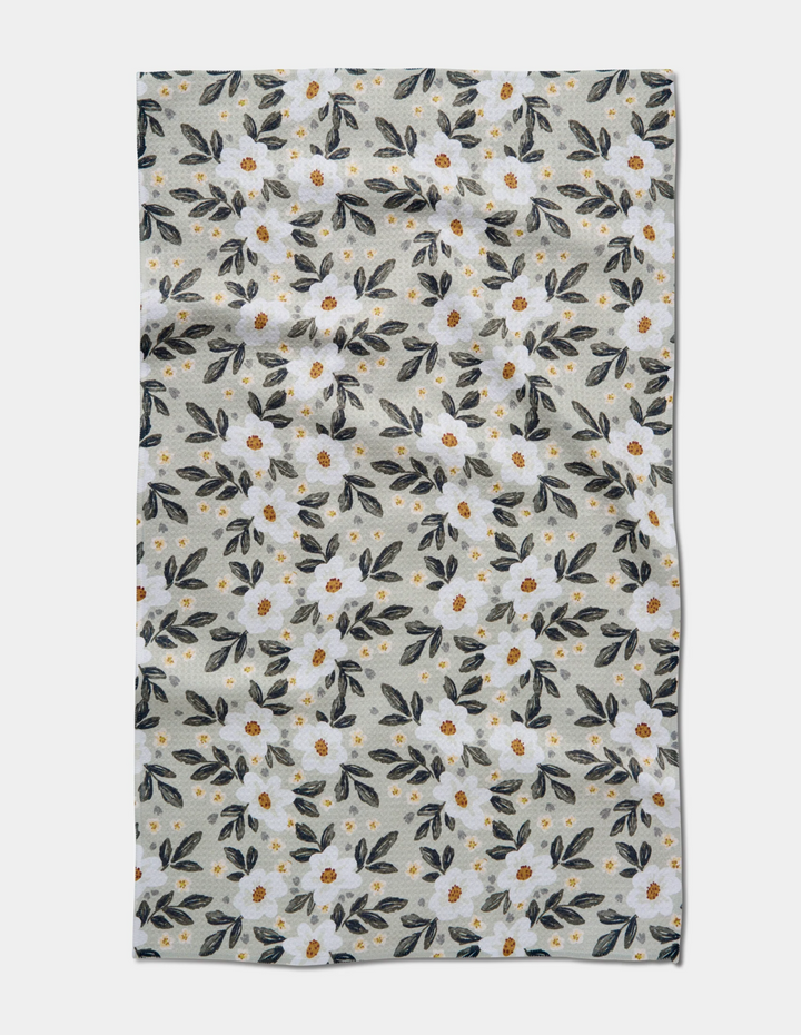 Geometry Tea Towel- Painted Spring Flowers