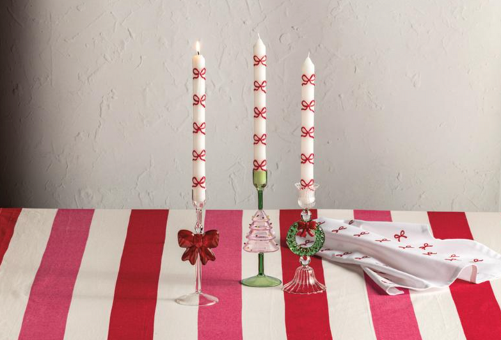 Xmas Glass Taper Holder: Three Styles