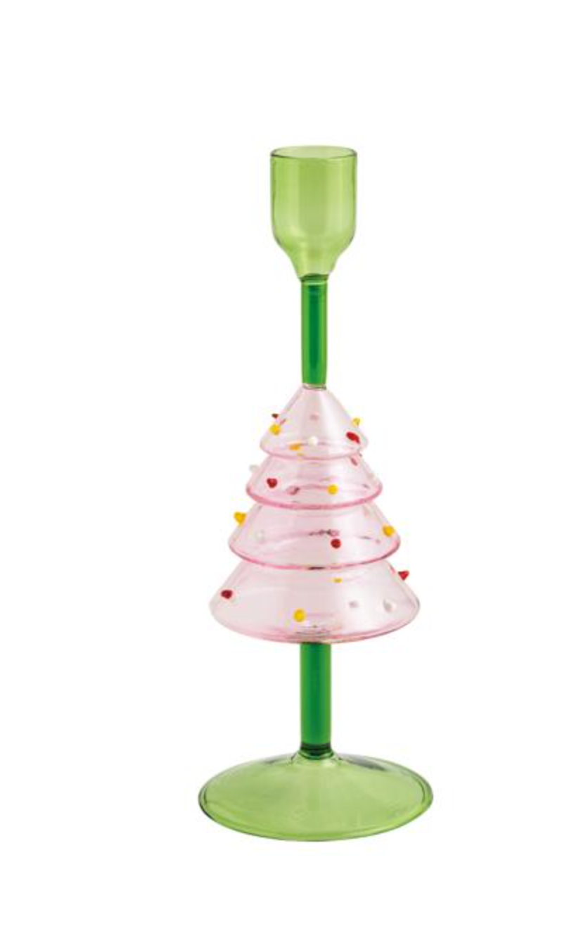 Xmas Glass Taper Holder: Three Styles