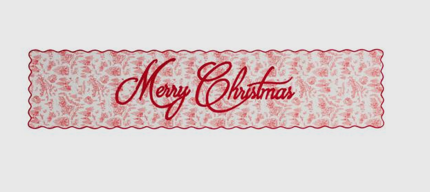 Christmas Toile Table Runner