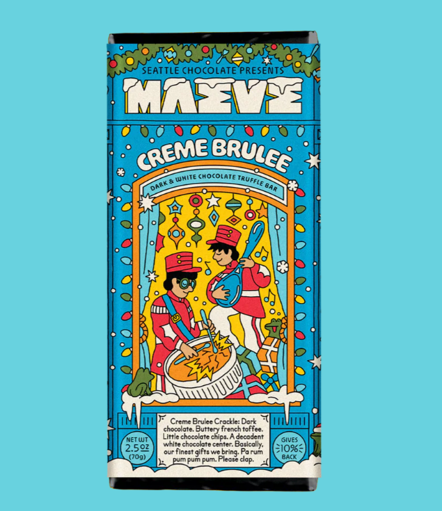 Maeve Dark & White Chocolate Truffle Bar: Creme Brulee
