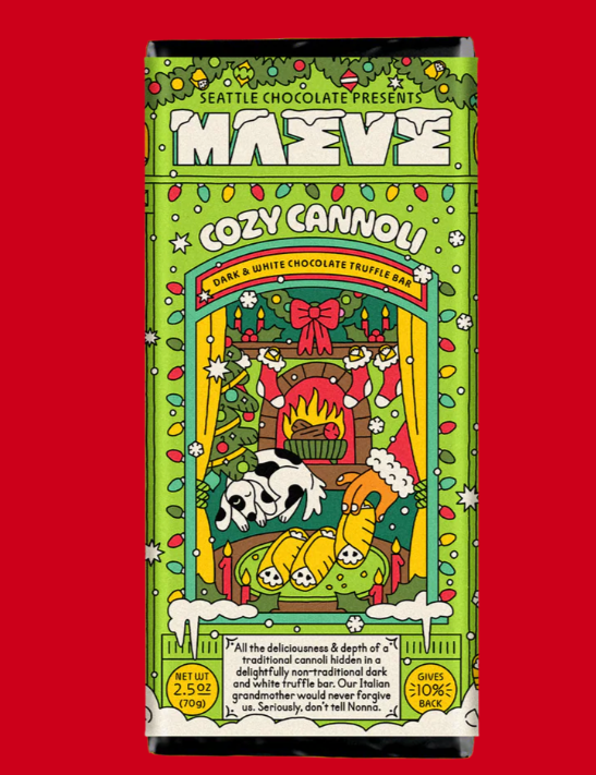 Maeve Dark & White Chocolate Truffle Bar: Cozy Cannoli