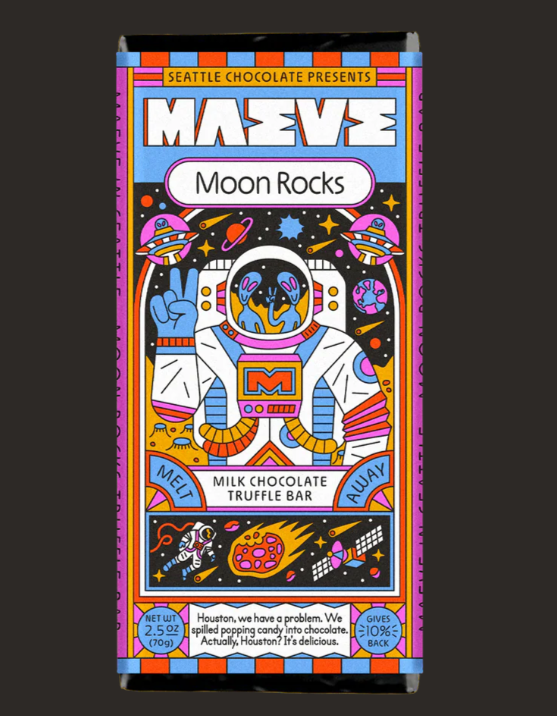 Maeve Milk Chocolate Truffle Bar: Moon Rocks
