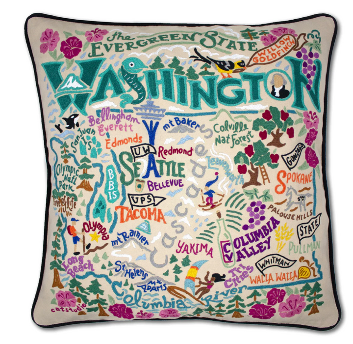 Catstudio- Washington Hand-Embroidered Pillow