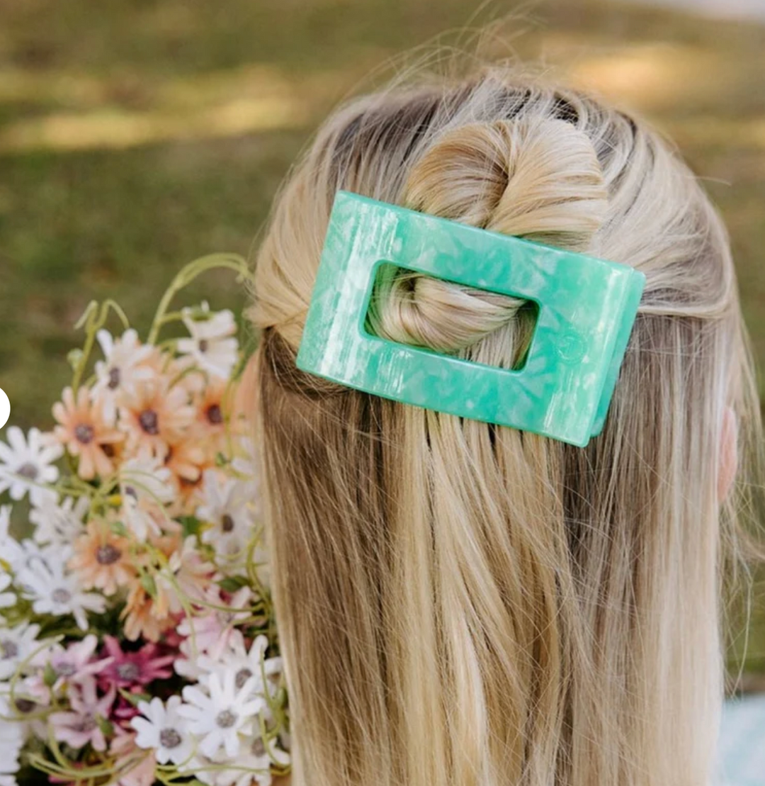Spring Splash Flat Clip - Three Sizes - Pine &amp; Moss