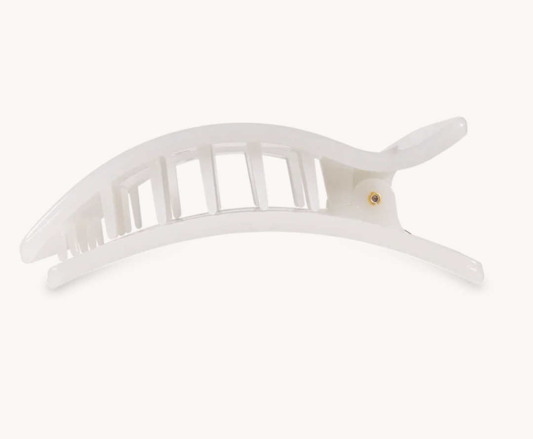 Coconut White Small Flat Clip - Pine & Moss