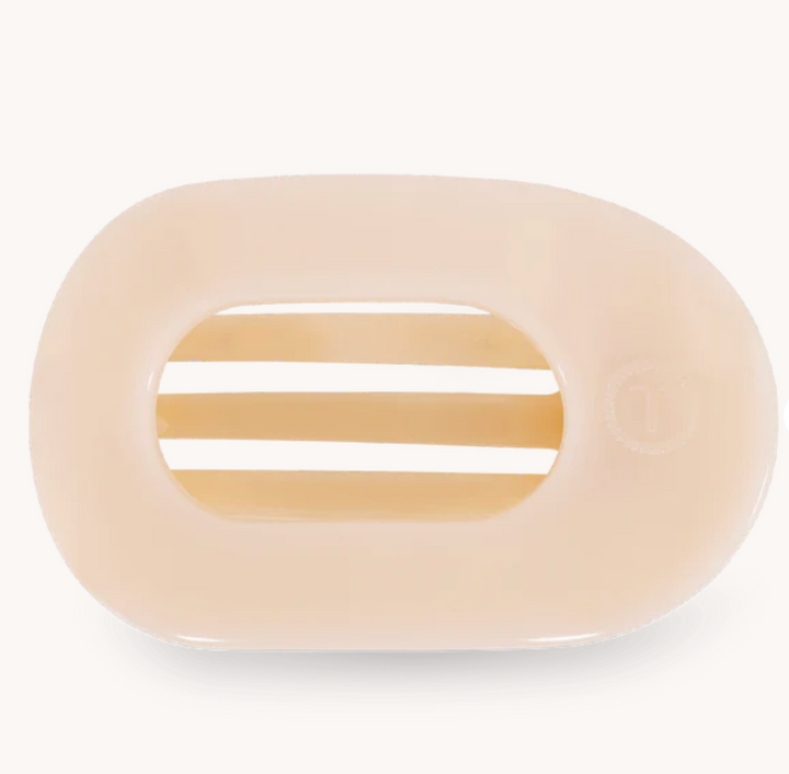 Almond Beige Small Flat Round Clip - Pine & Moss