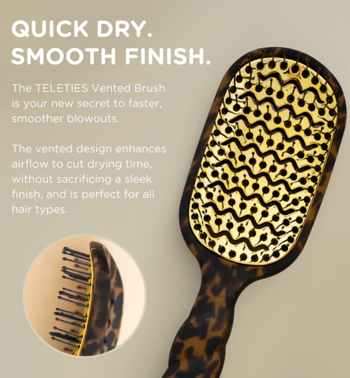 Vented Hair Brush- Tortoise - Pine & Moss