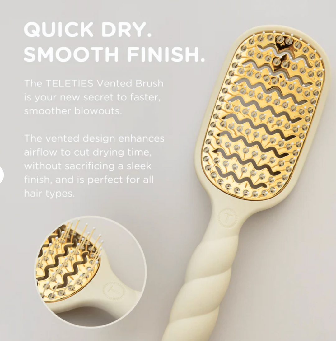 Vented Hair Brush For All Hair Types- Tan - Pine & Moss