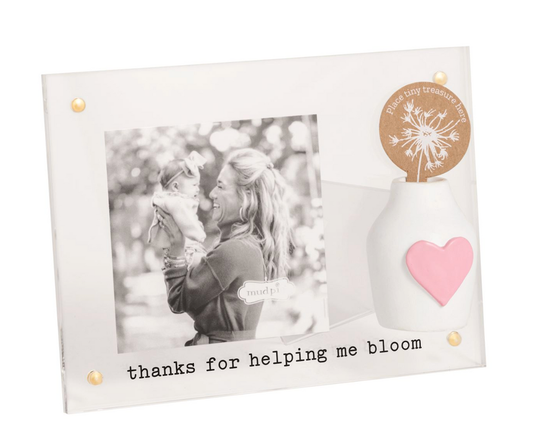 Thanks For Helping Me Bloom Frame & Bud Vase - Pine & Moss