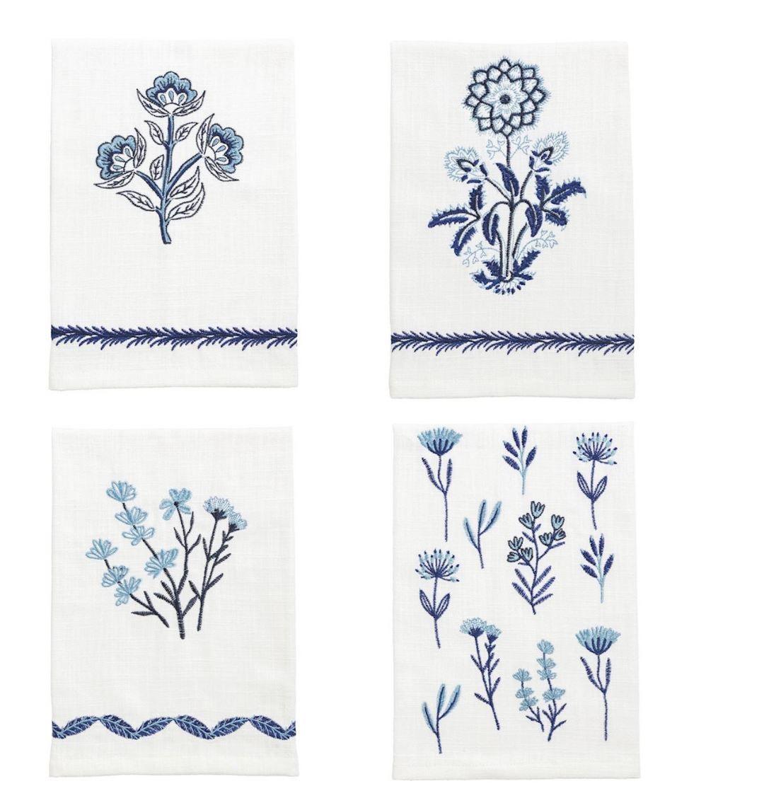 Floral Embroidered Hand Towel- 4 Styles to Choose From - Pine & Moss