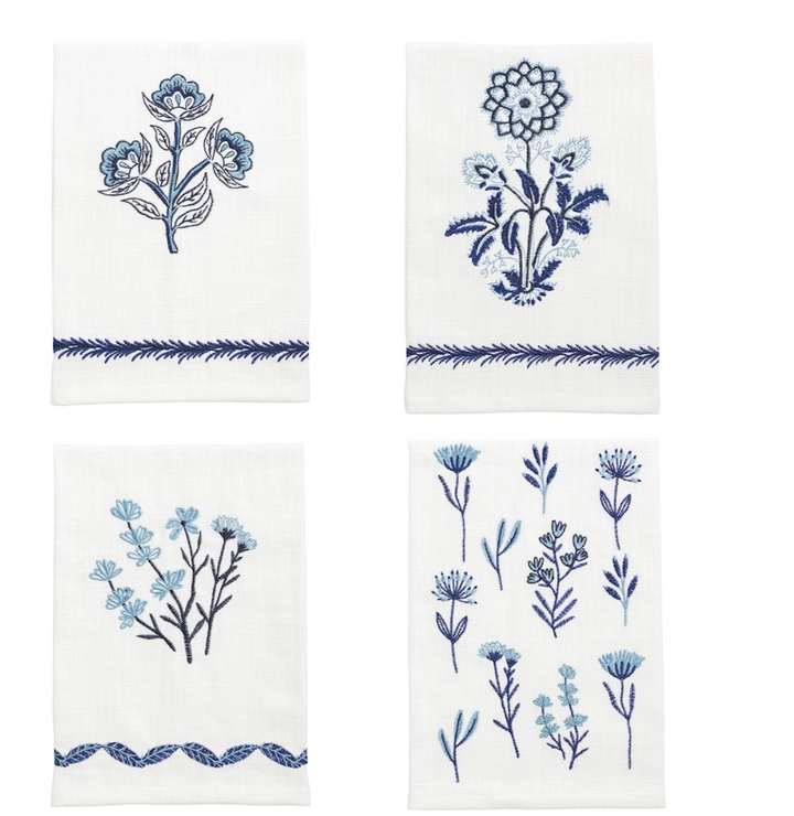 Floral Embroidered Hand Towel- 4 Styles to Choose From - Pine & Moss