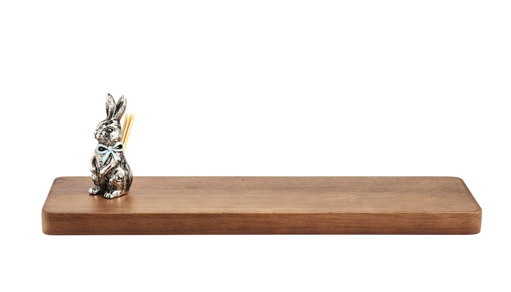 Metal Bunny Toothpick Board Set - Pine & Moss