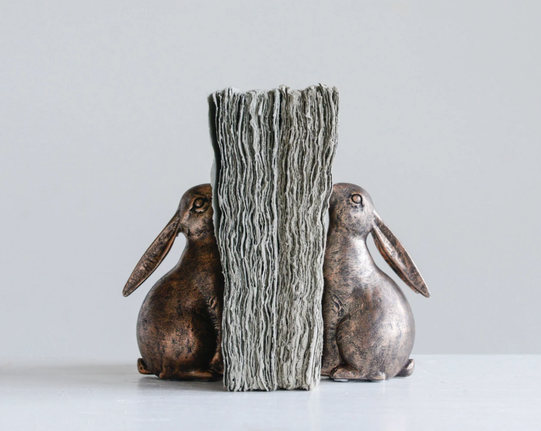 Bunny Bookends- Set of 2 - Pine & Moss