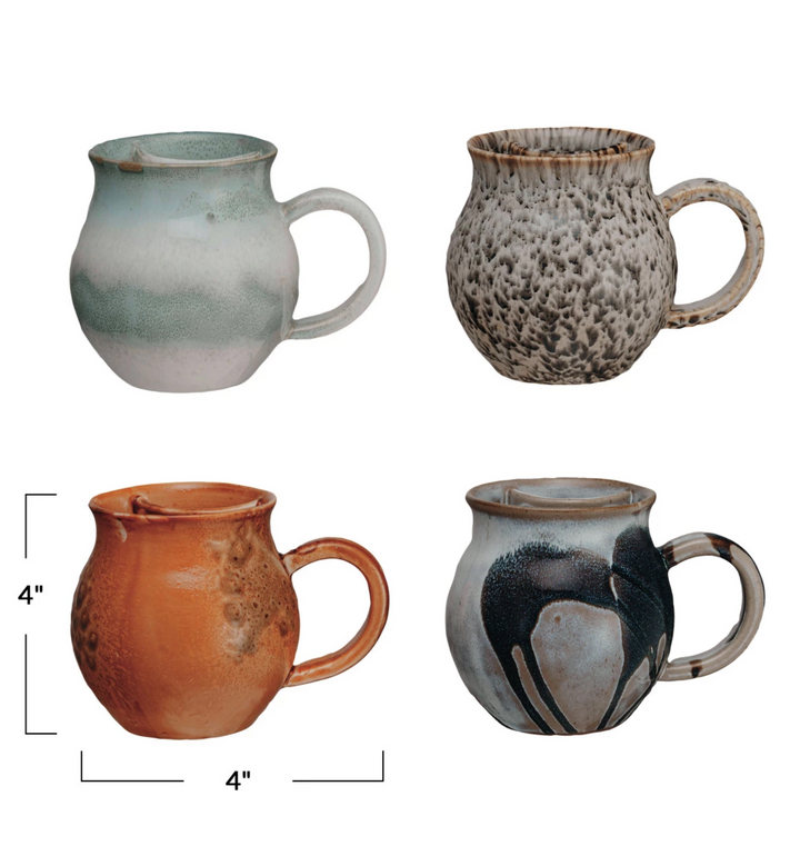 Stoneware Mug w/ Tea Bag Holder- 16 oz - Pine & Moss