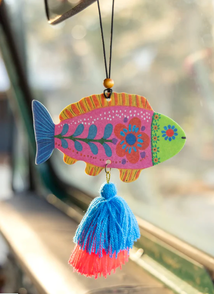 Car Air Freshener: Pink Fish - Pine &amp; Moss