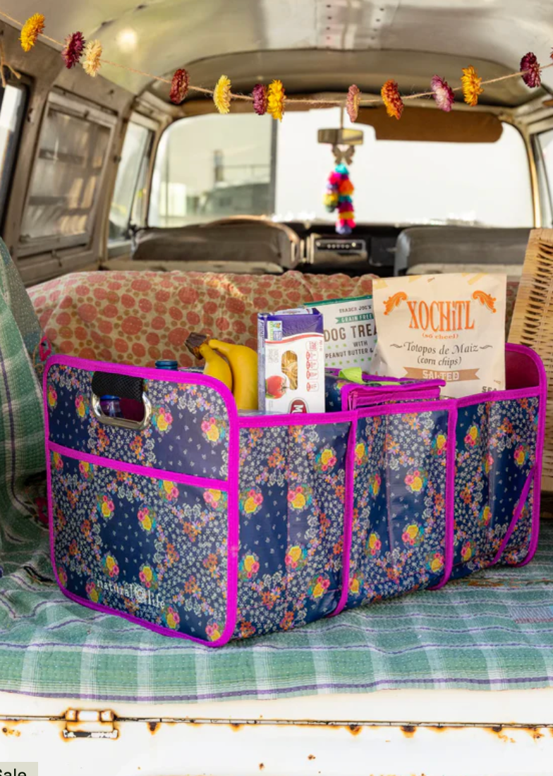 Car Trunk Organizer: Tropic Bandana Navy - Pine & Moss