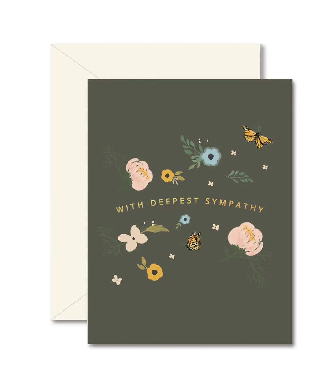 With Deepest Sympathy Greeting Card- Sympathy - Pine & Moss