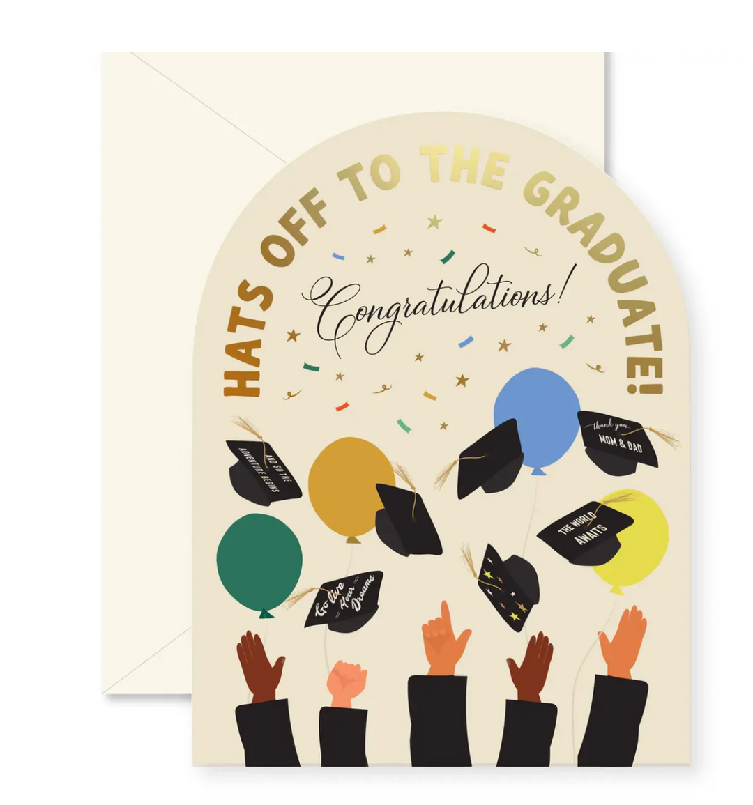 Hats Off Greeting Card- Graduation - Pine & Moss