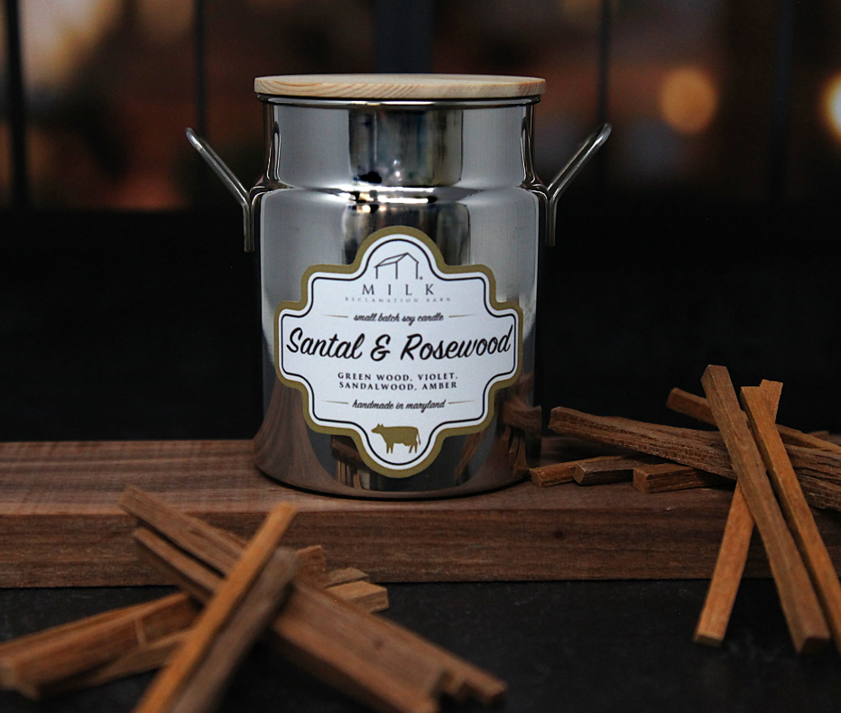 Milk Reclamation Barn Candle- Santal &amp; Rosewood 13 oz.