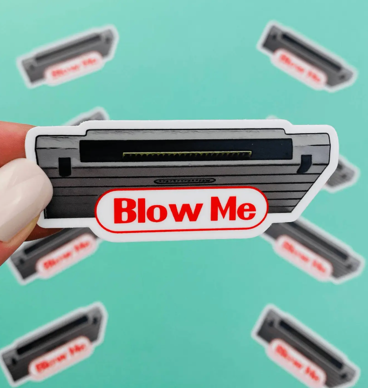 Funny Retro Gaming Sticker For Men, Game Cartridge Sticker