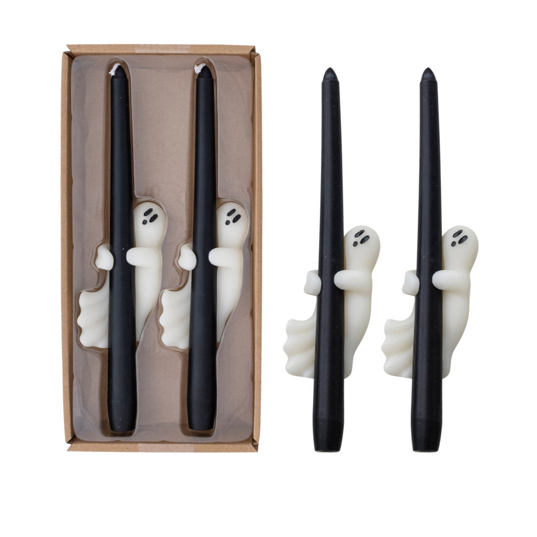 Unscented Ghost Taper Candles- Set of Two